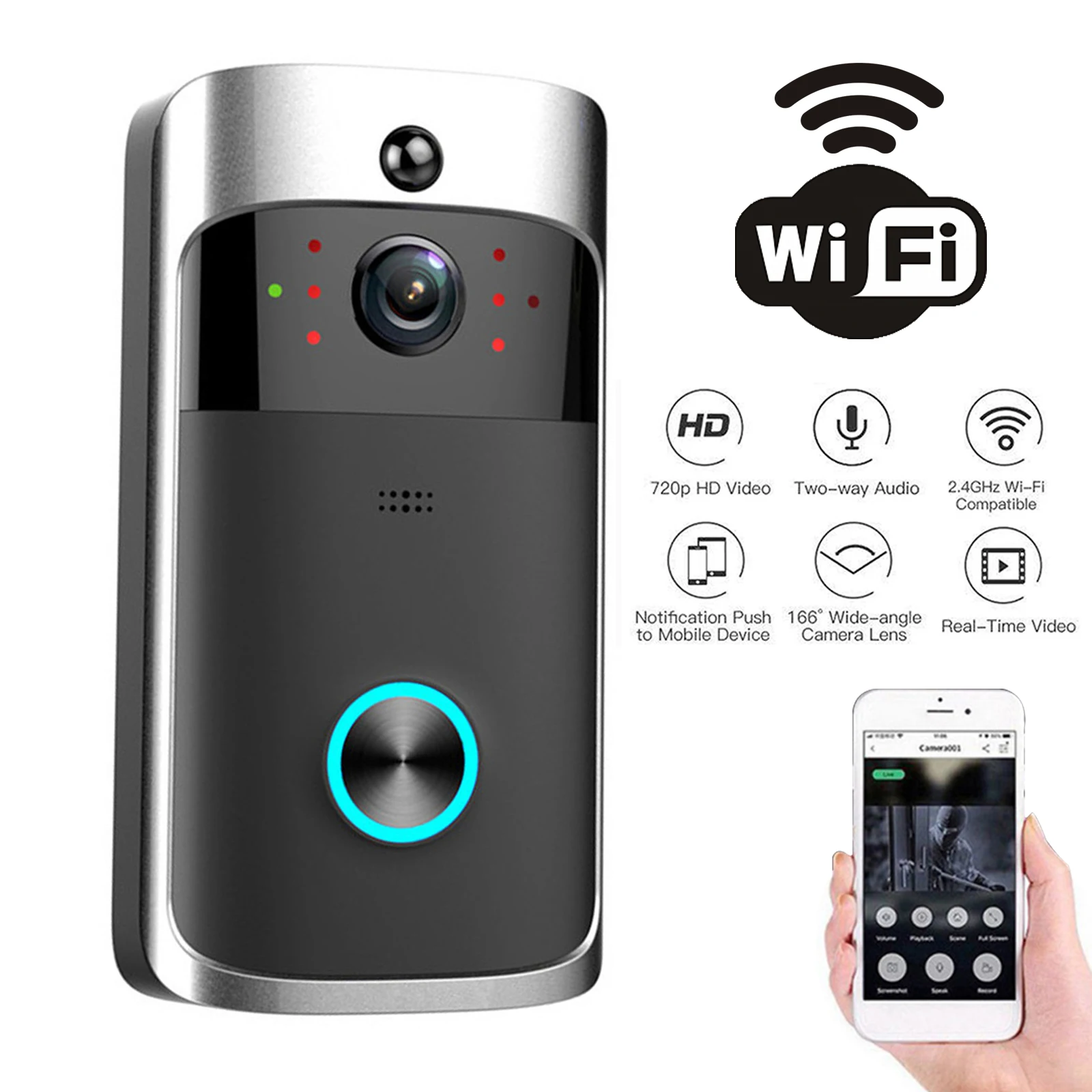 Smart Home Video Doorbell Enhanced Security With Smart Doorbell - 2026 신형 V5 비디오 도어벨 와이파이