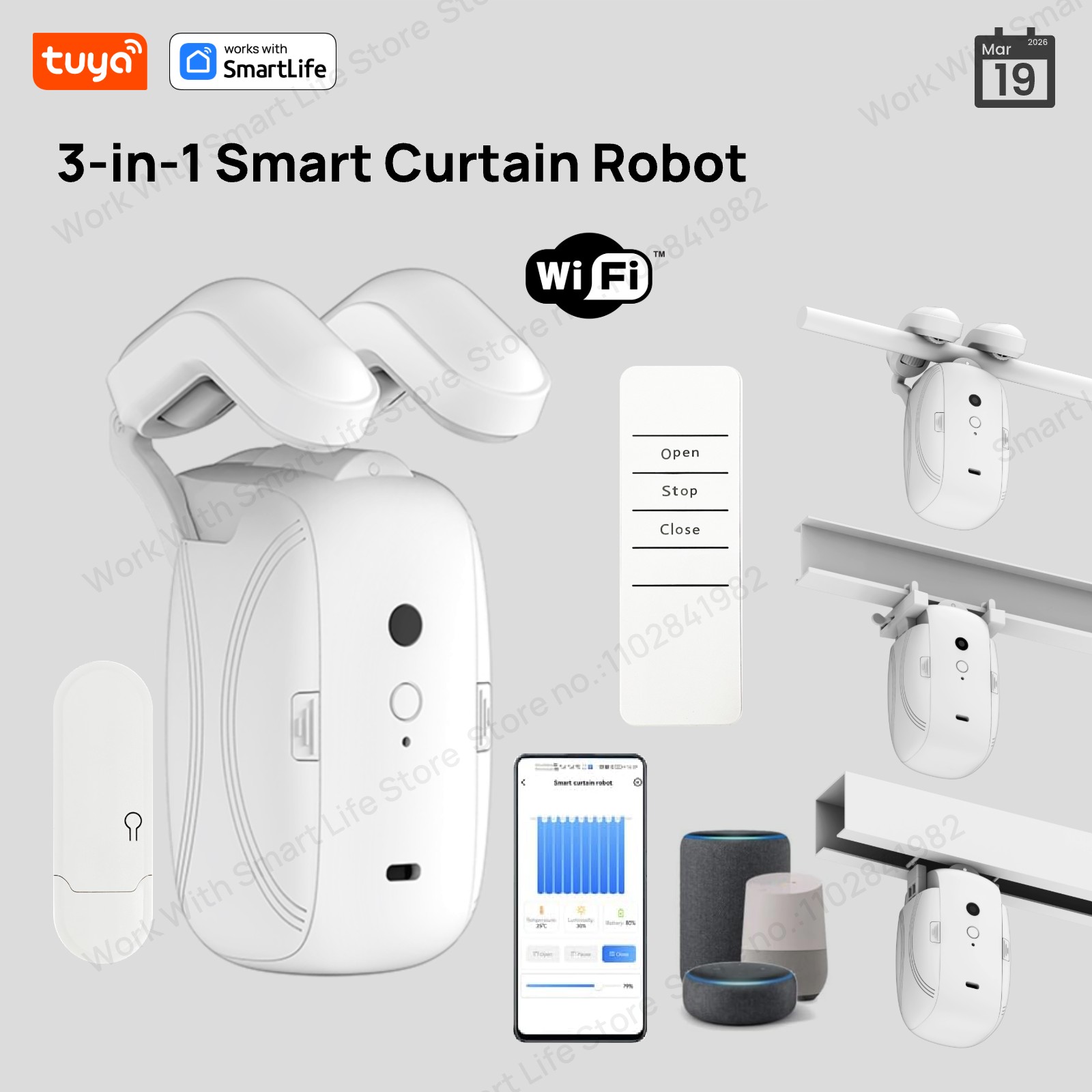Smart Home Full System - 1/2개 투야 스마트 와이파이 커튼 로봇
