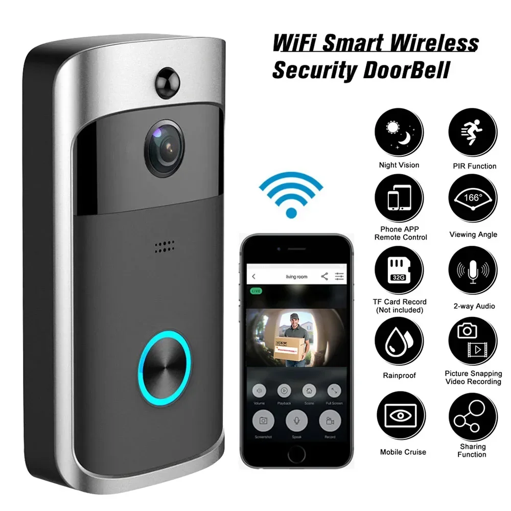 Smart Home Video Doorbell Enhanced Security With Smart Doorbell - 720P HD 스마트 홈 무선 와이파이