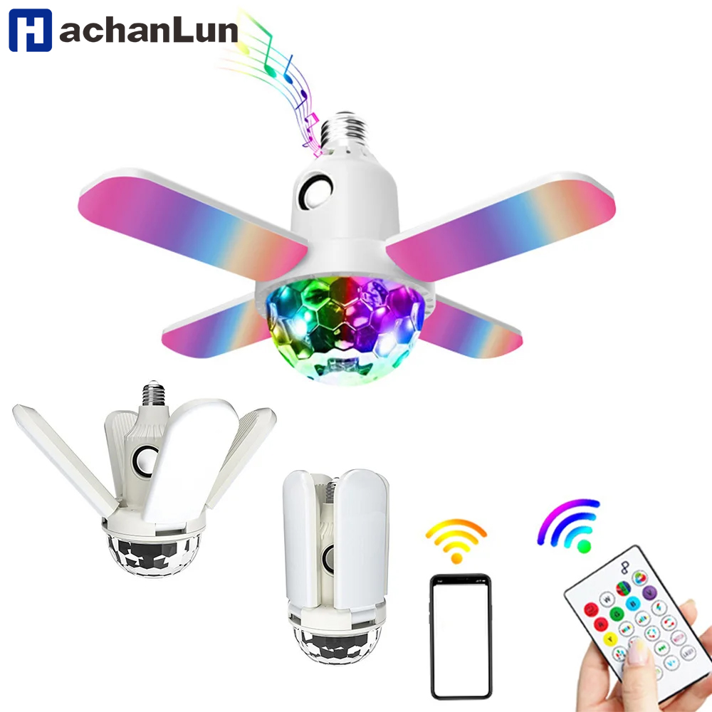 Voice Control Light Bulb - E27 LED 전구 팬 네 잎