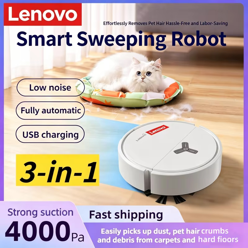 Smart Home Gadgets - 레노버 3-in-1 스마트 스위핑 로봇 진공청소기