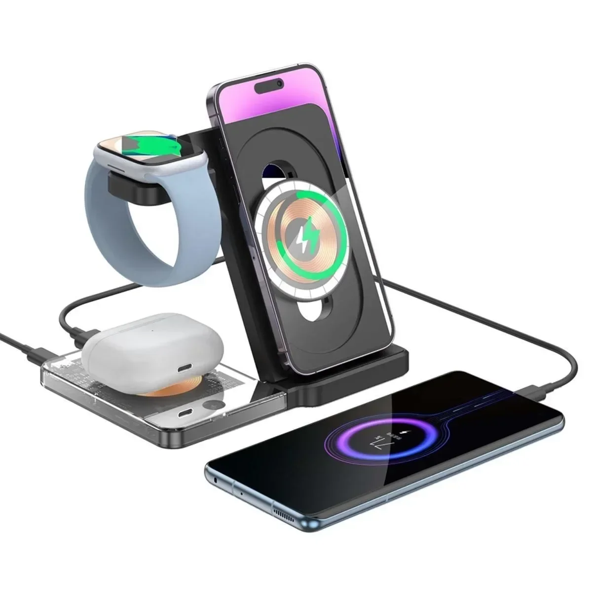 Smart Home Security - 15W MagSafe 호환 무선 충전 스탠드