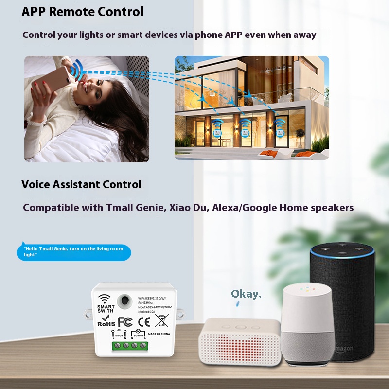 Tuya 스마트 스위치오프 장치는 무선 터치, WiFi - Smart Home Full System 리뷰 및 가격