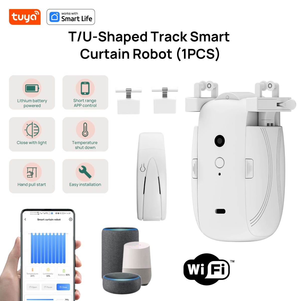 T/U 레일 트랙용 투야 스마트 와이파이 커튼 로봇,  - Smart Home Hub Matter 리뷰 및 가격
