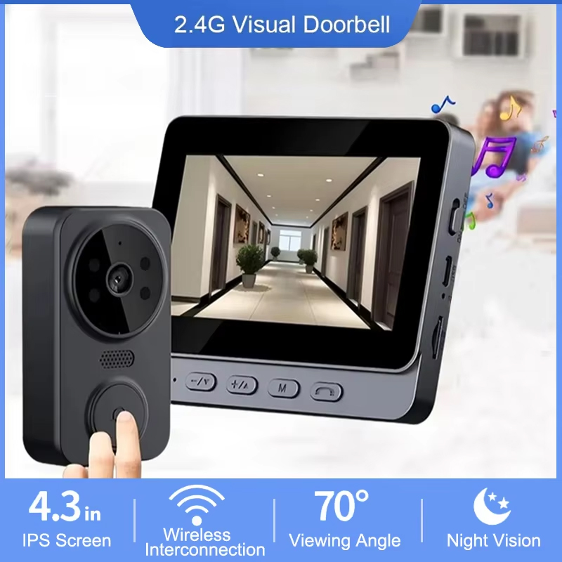 4.3인치 WiFi 무선 비디오 초인종 양방향 비디오  - Smart Home Video Doorbell Enhanced Security With Smart Doorbell 리뷰 및 가격