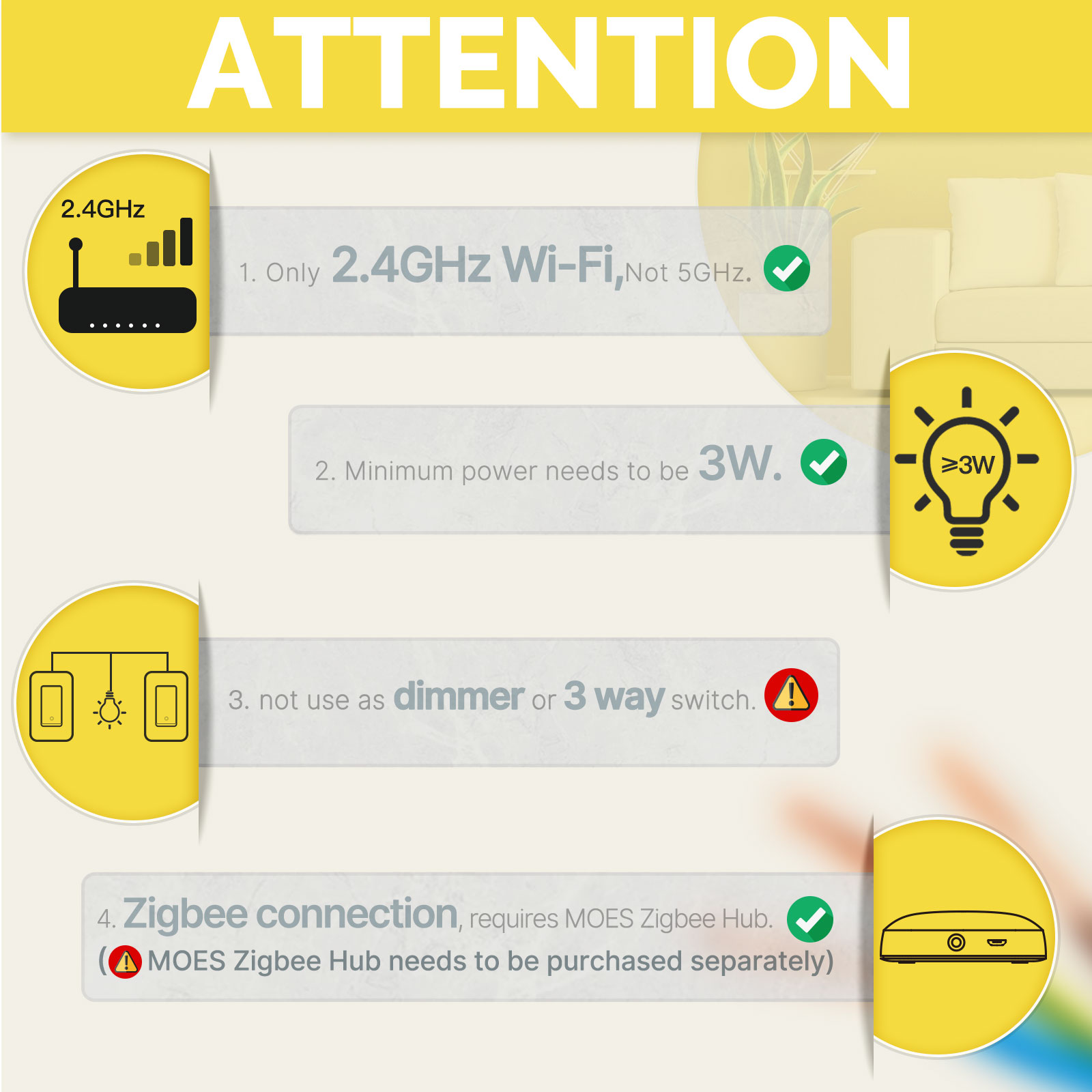 MOES 미국 표준 Zigbee 스마트 라이트 스위치  - Smart Home Ikea 리뷰 및 가격