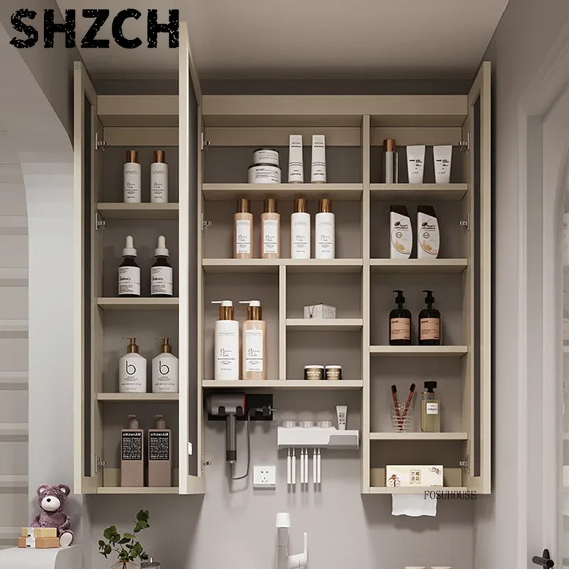 현대적인 두꺼운 욕실 거울과 통합형 스마트 수납장이 있 - Smart Home Furniture 리뷰 및 가격