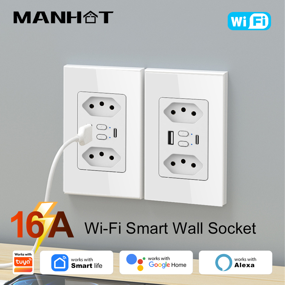MANHOT Wifi 스마트 브라질 소켓 스위치(USB - Smart Home Certification 리뷰 및 가격