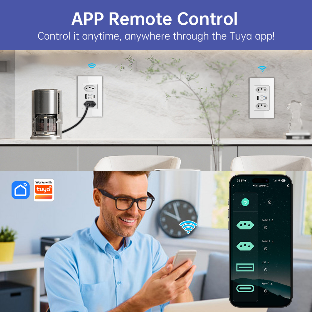 MANHOT Wifi 스마트 브라질 소켓 스위치(USB - Smart Home Certification 리뷰 및 가격