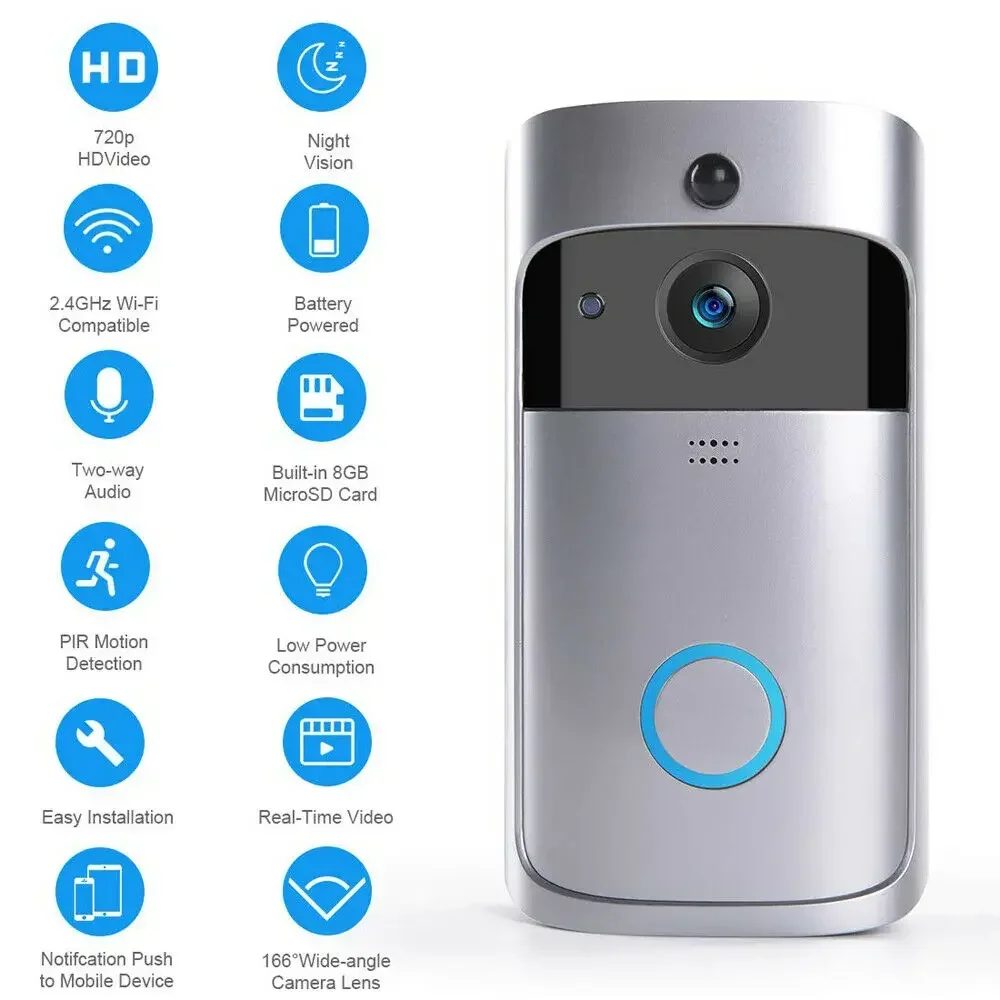 720P HD 스마트 홈 무선 와이파이 초인종 카메라, - Smart Home Video Doorbell Enhanced Security With Smart Doorbell 리뷰 및 가격