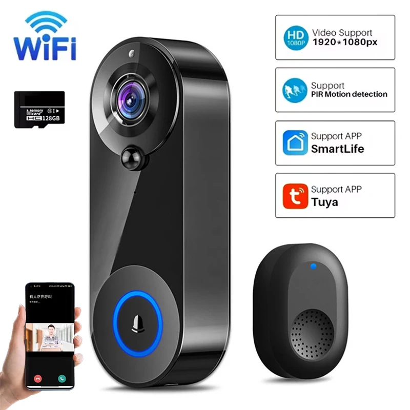 투야 비디오 초인종 카메라 1080P WiFi 도어벨  - Smart Home Video Doorbell Enhanced Security With Smart Doorbell 리뷰 및 가격