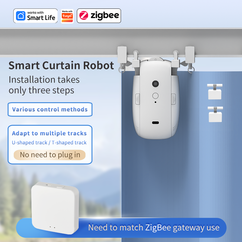 지그비 스마트 커튼 드라이버 로봇 자동 커튼 모터 커튼 - Smart Home Zigbee 리뷰 및 가격