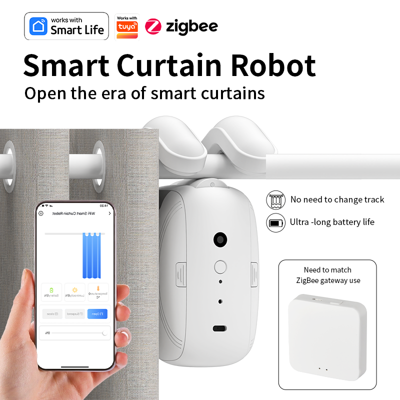 지그비 스마트 커튼 드라이버 로봇 자동 커튼 모터 커튼 - Smart Home Zigbee 리뷰 및 가격