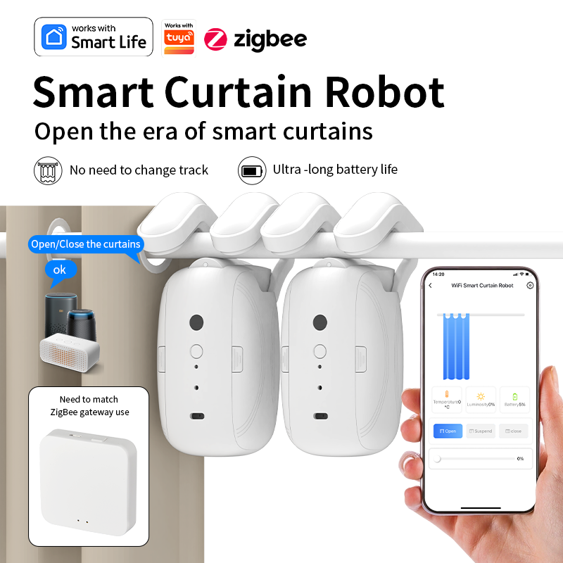 지그비 스마트 커튼 드라이버 로봇 자동 커튼 모터 커튼 - Smart Home Zigbee 리뷰 및 가격