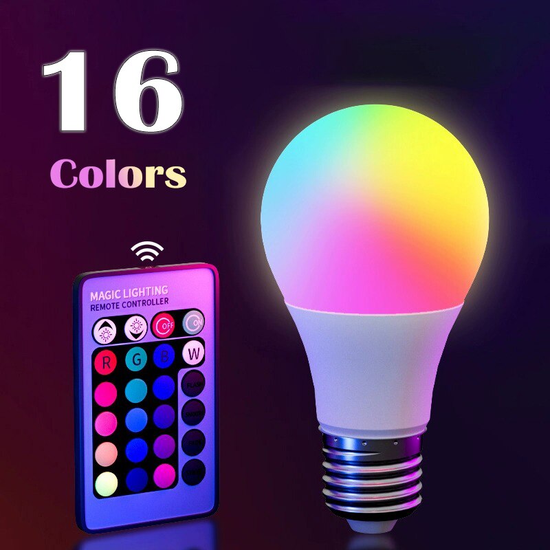 16 색 RGB 전구 LED 멀티 컬러 전구 E27 2 - Voice Control Light Bulb 리뷰 및 가격